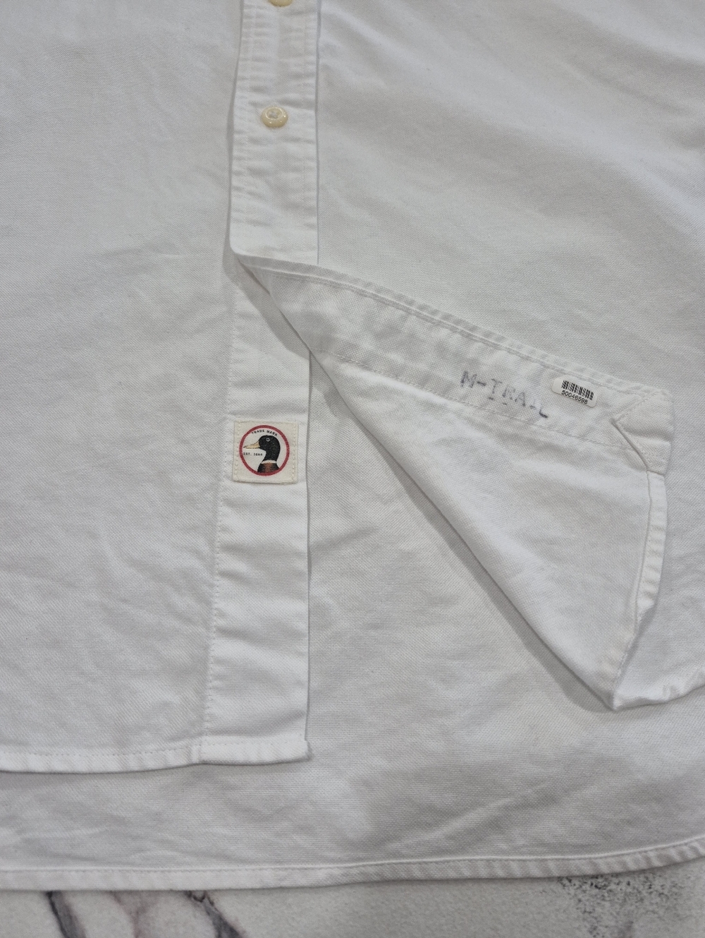 Duck Head Long Sleeve Oxford Shirt, Mens Large, White - Picture 3 of 9